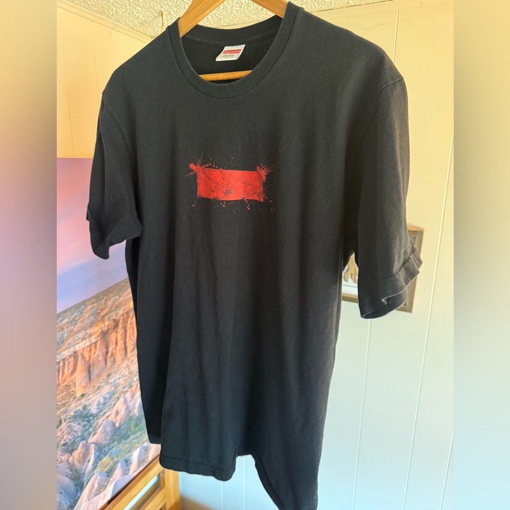 Supreme Black Tee with Red Graphic